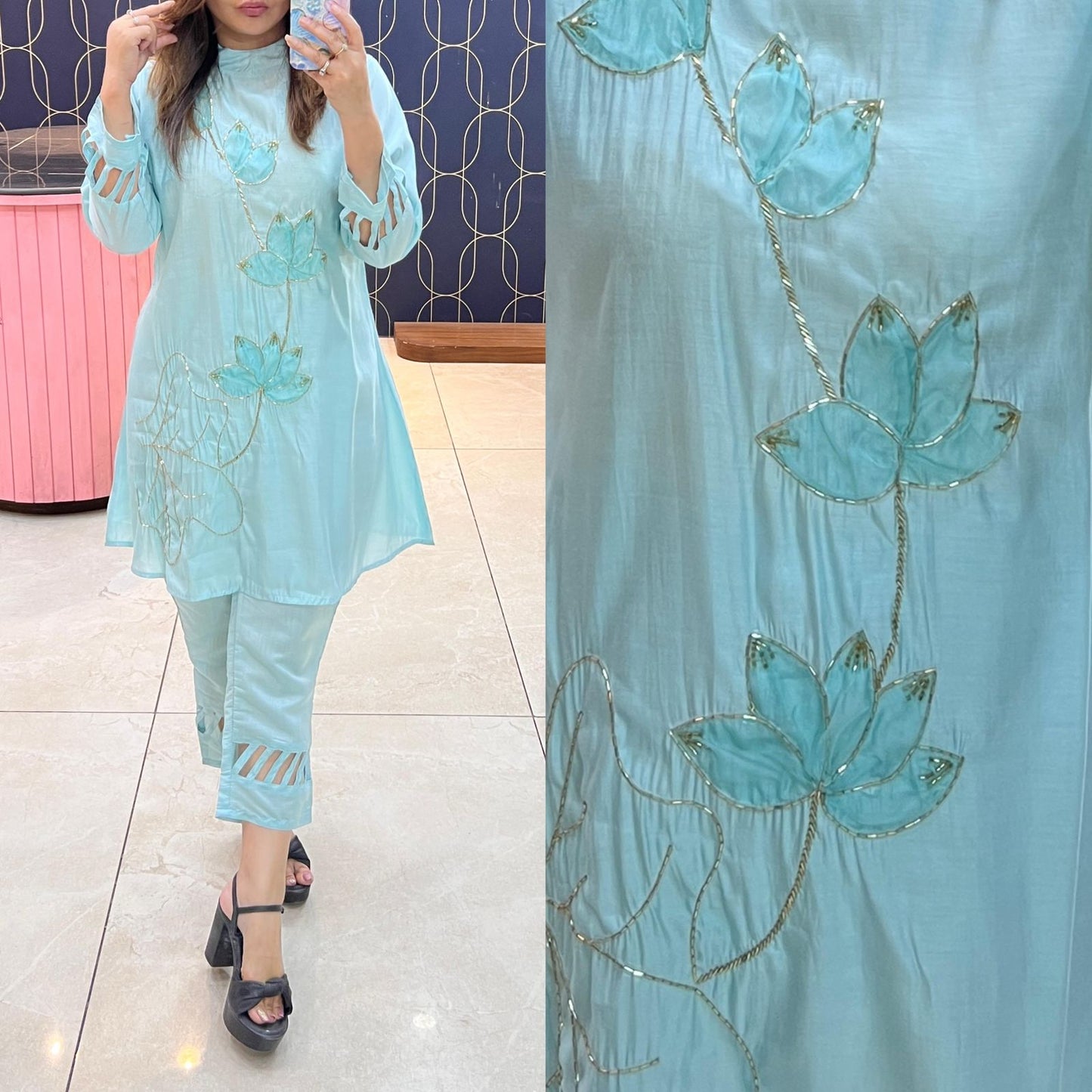 Pure Glaze Cotton fabric  coord set 1398