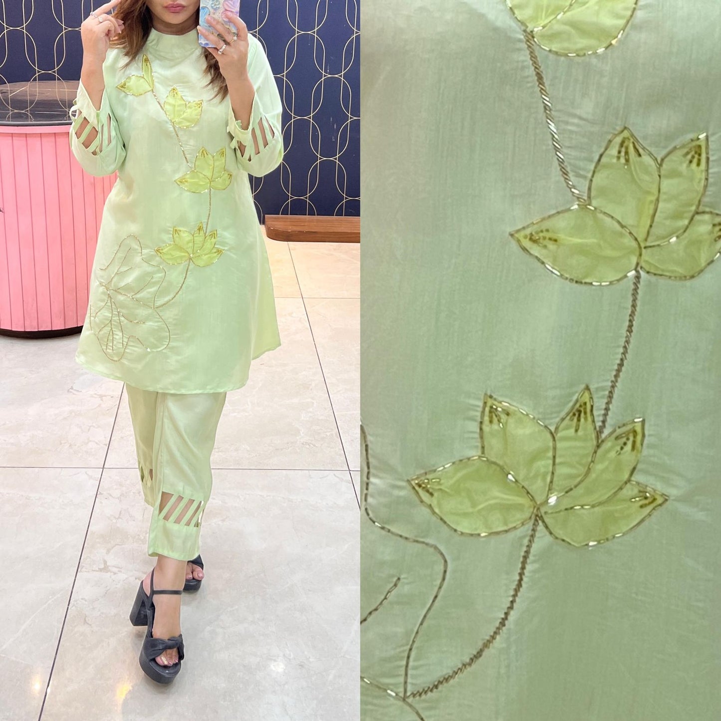 Pure Glaze Cotton fabric  coord set 1398