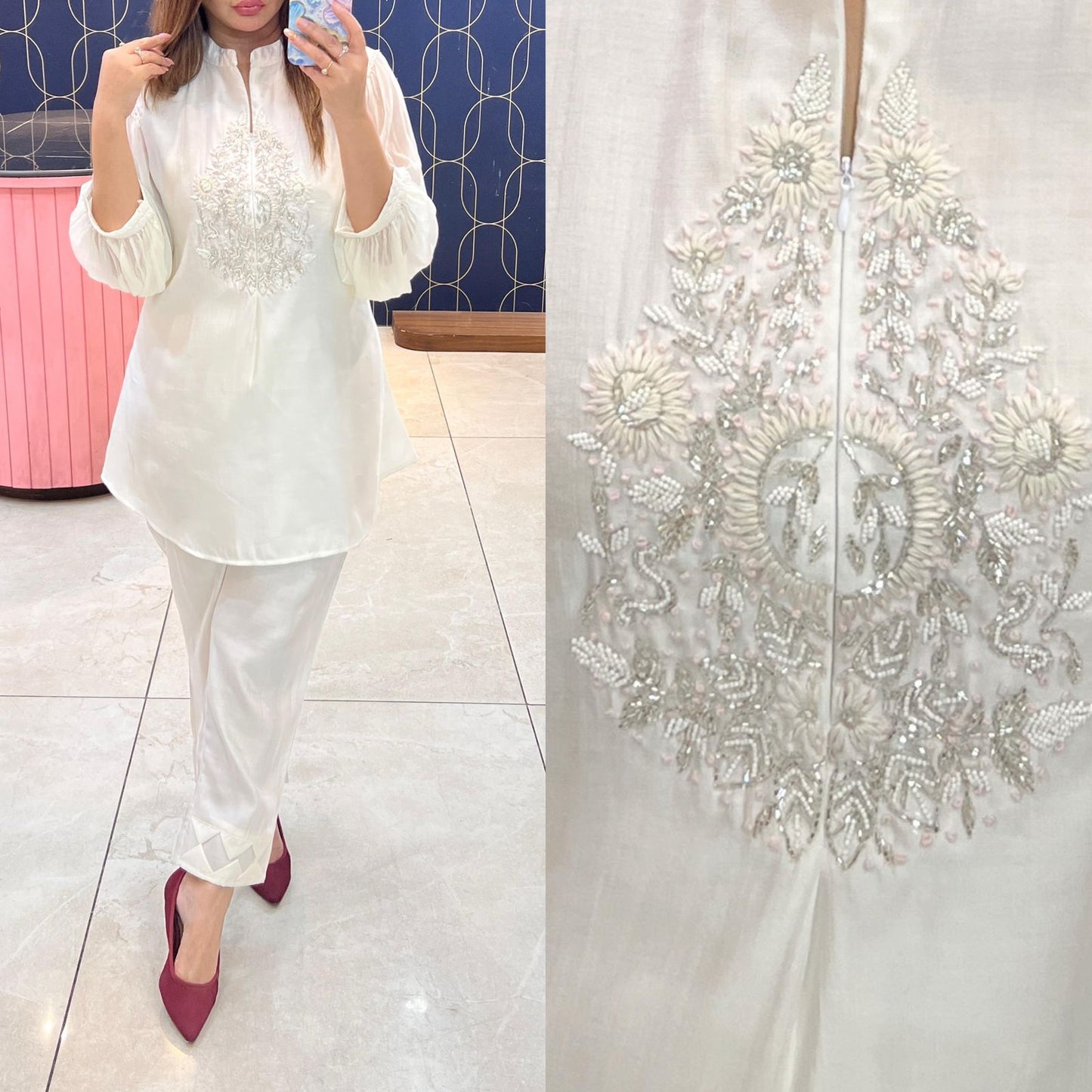 2 piece chiffon sleeves coord set