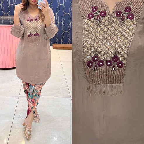 Beautiful Cordset on Pure Viscose Crape Fabric 1274