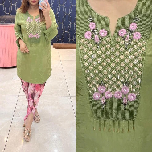 Beautiful Cordset on Pure Viscose Crape Fabric 1274