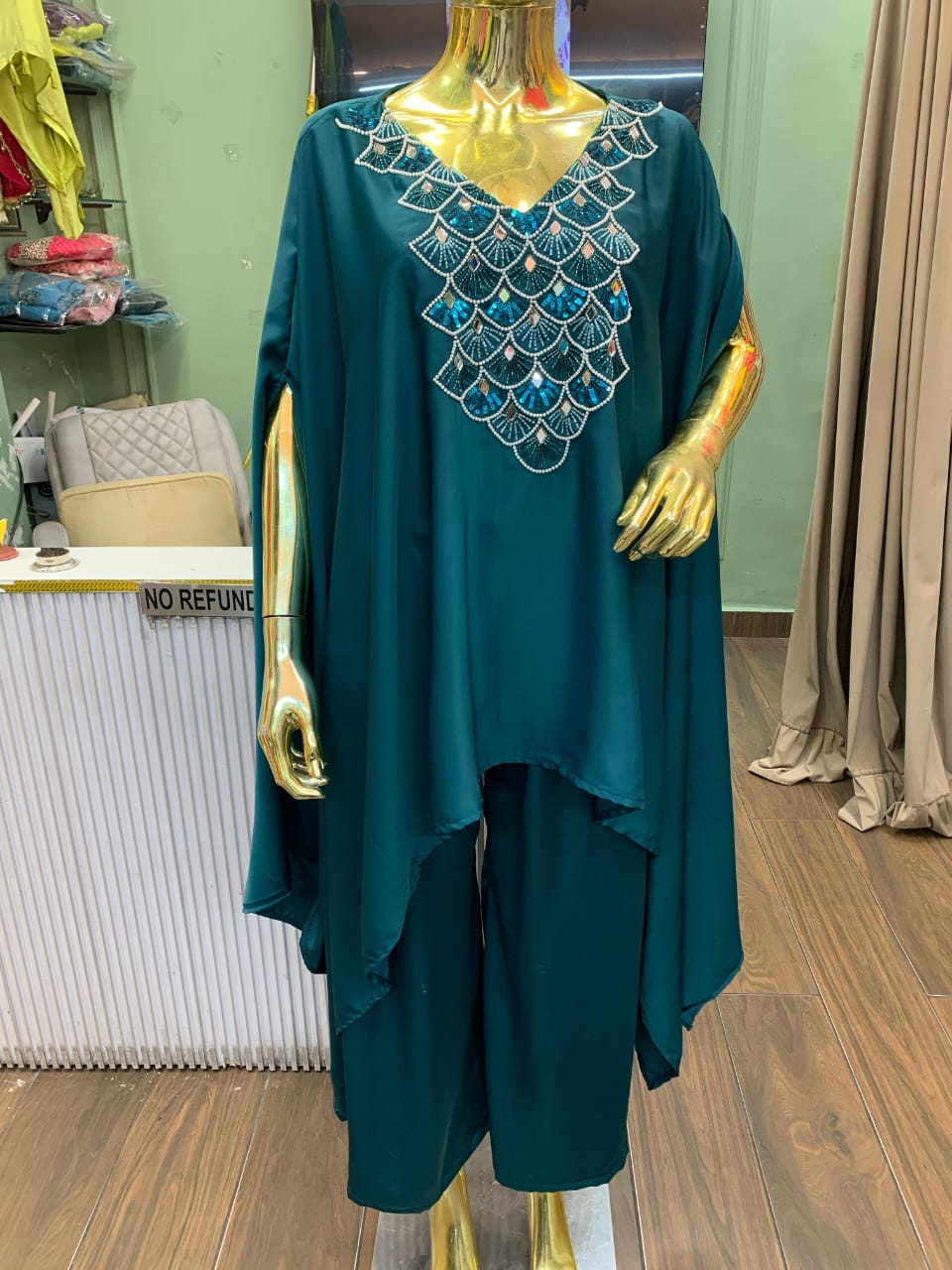 Beautiful satin silk indo western 2 pc -1354