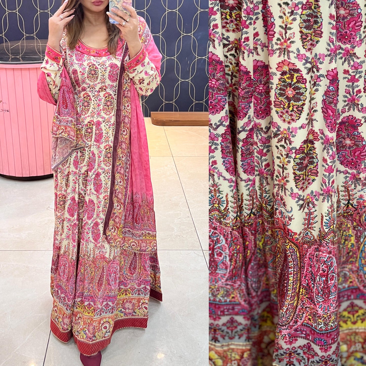 Pure crepe indo western 2 pc