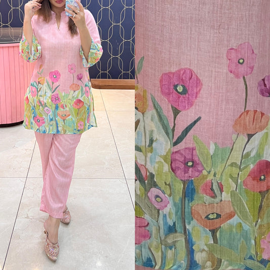 Beautiful cotton flex Cordset with digital print -1401