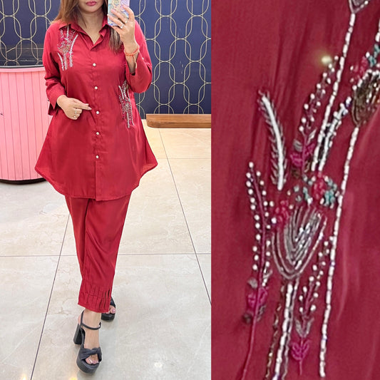 Designer handwork co-ord with pants