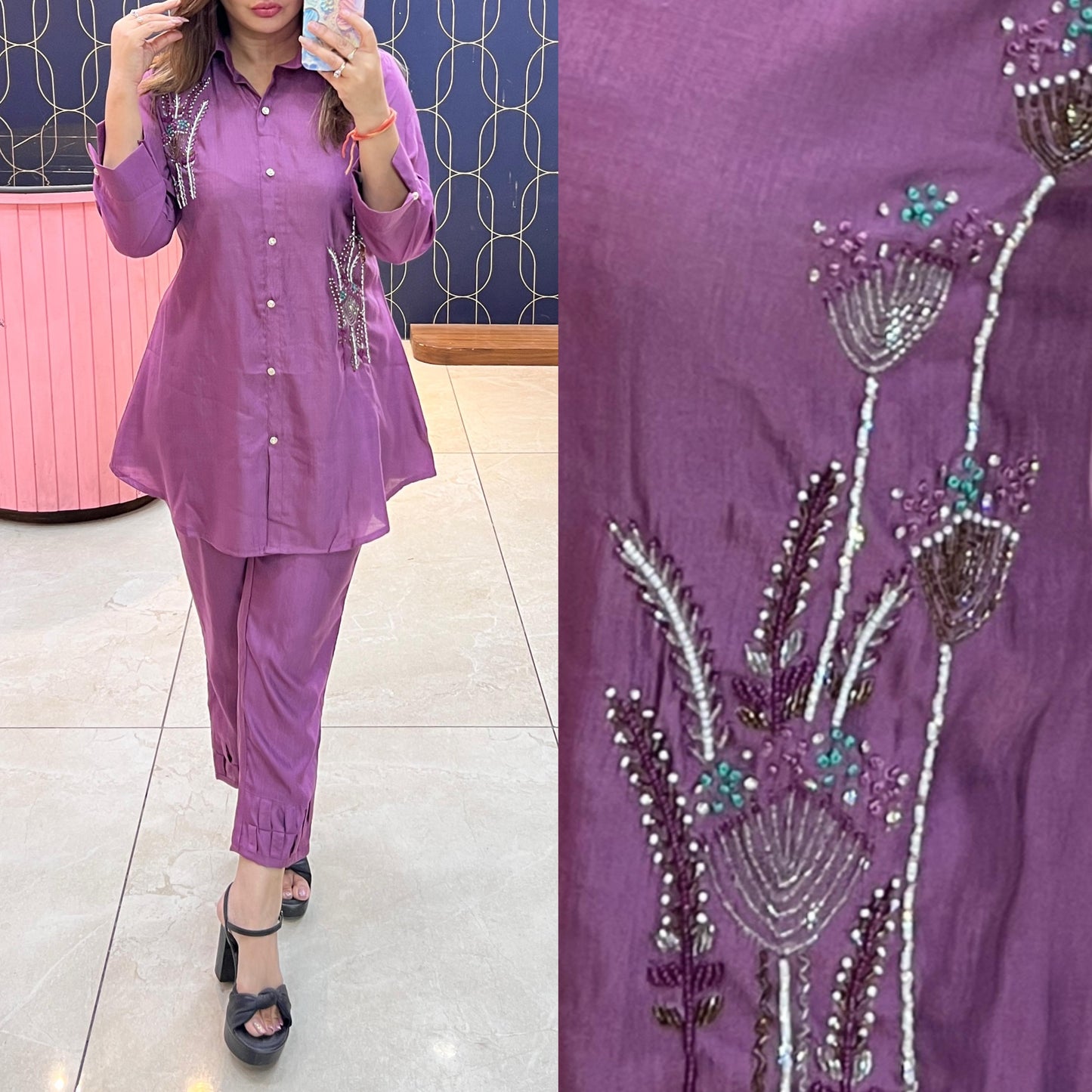 Designer handwork co-ord with pants