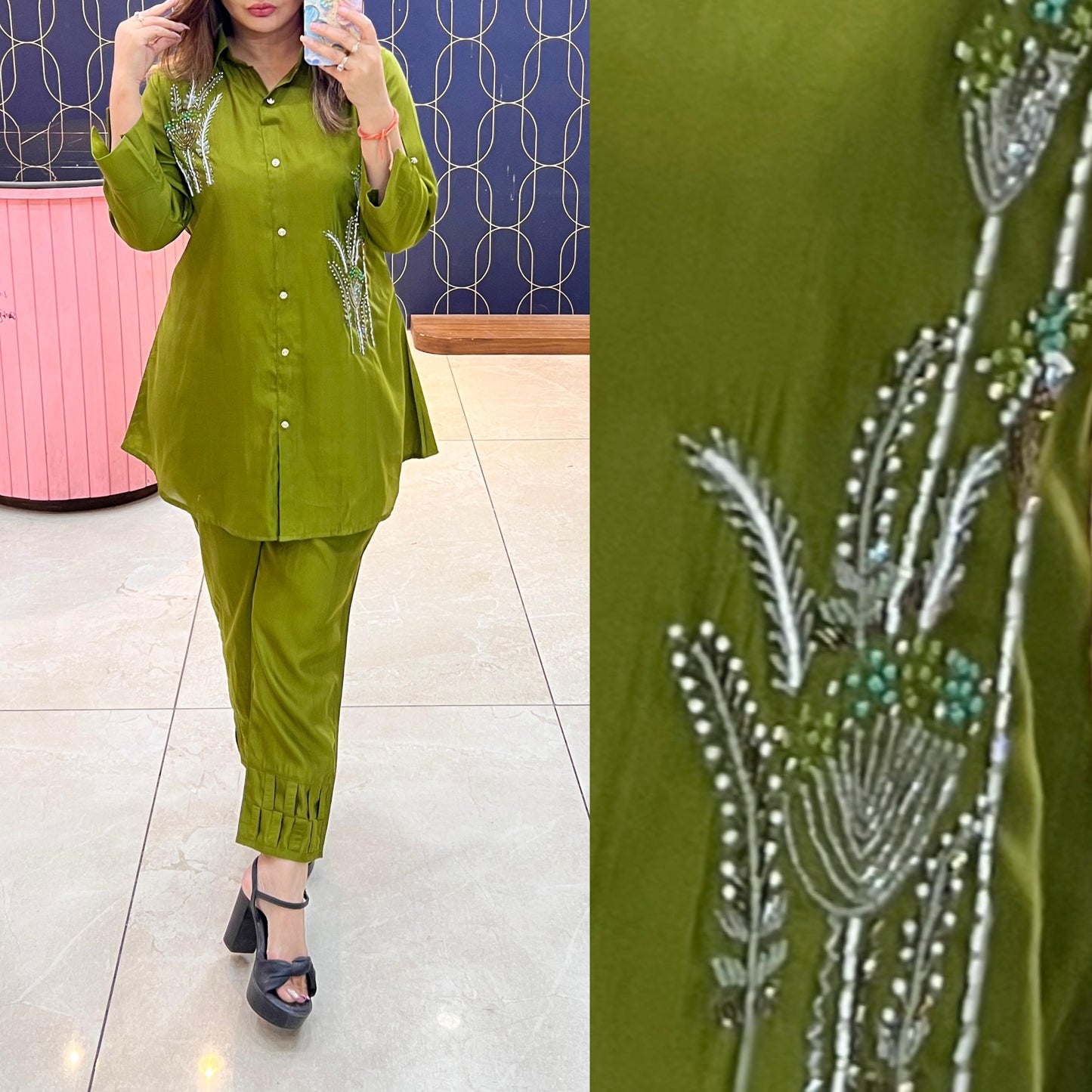 Designer handwork co-ord with pants