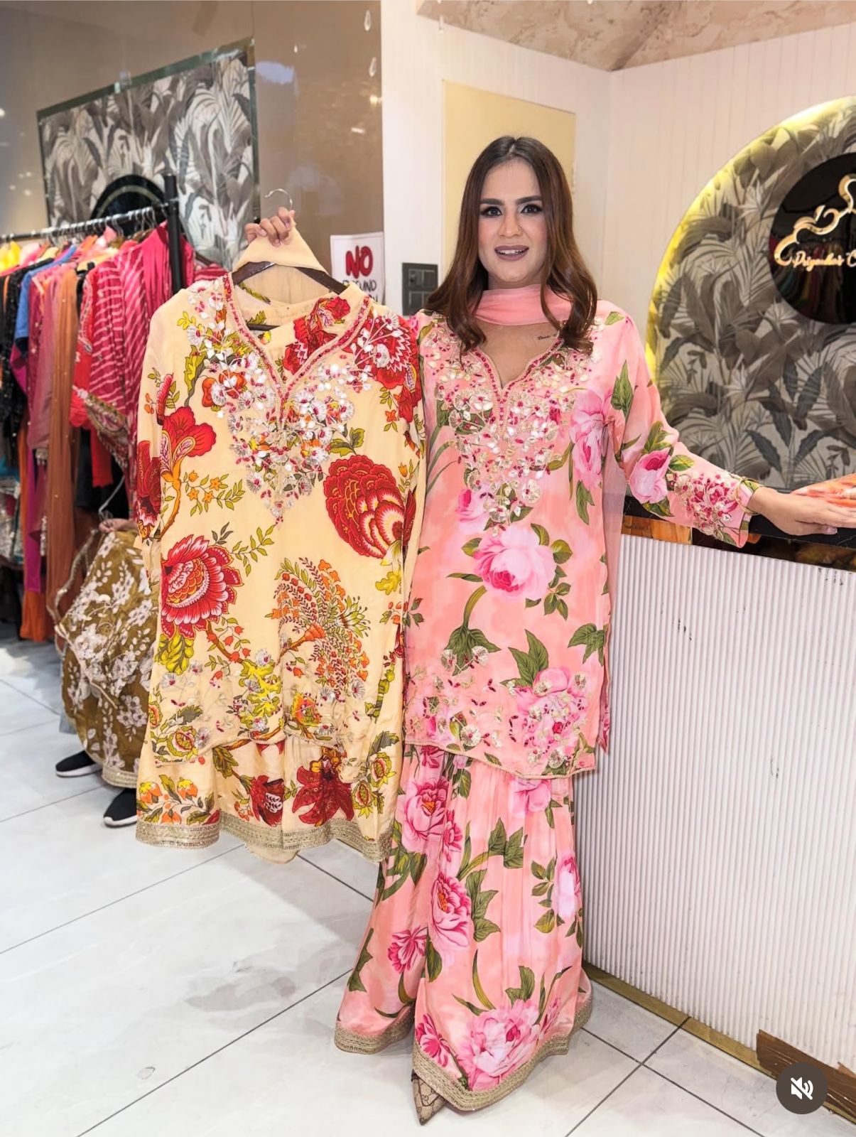 Printed Crepe Sharara suit