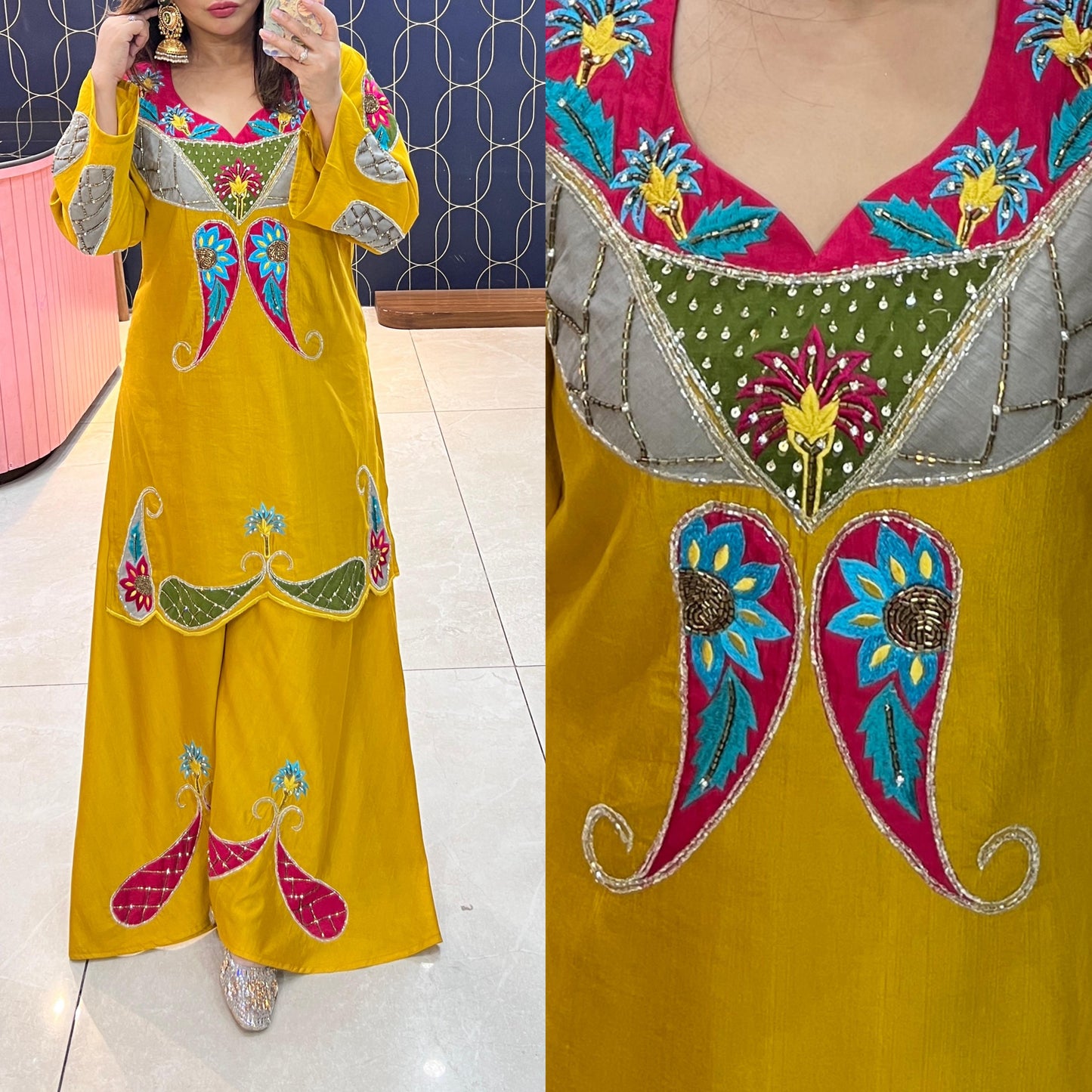 Beautiful sharara Coord Set with Katdana Work