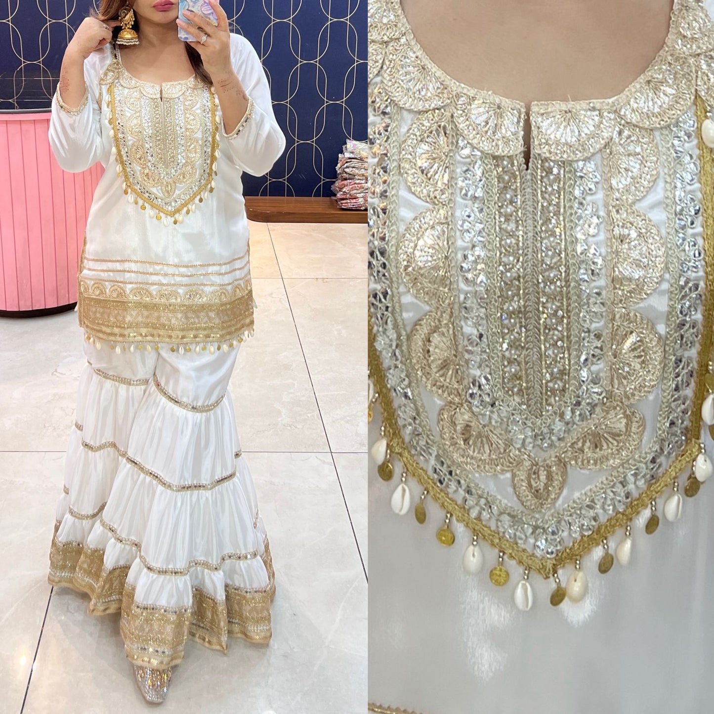 Beautiful chenon sharara set