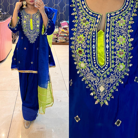 Pure Glass tissue Coord set with Farshi Salwar