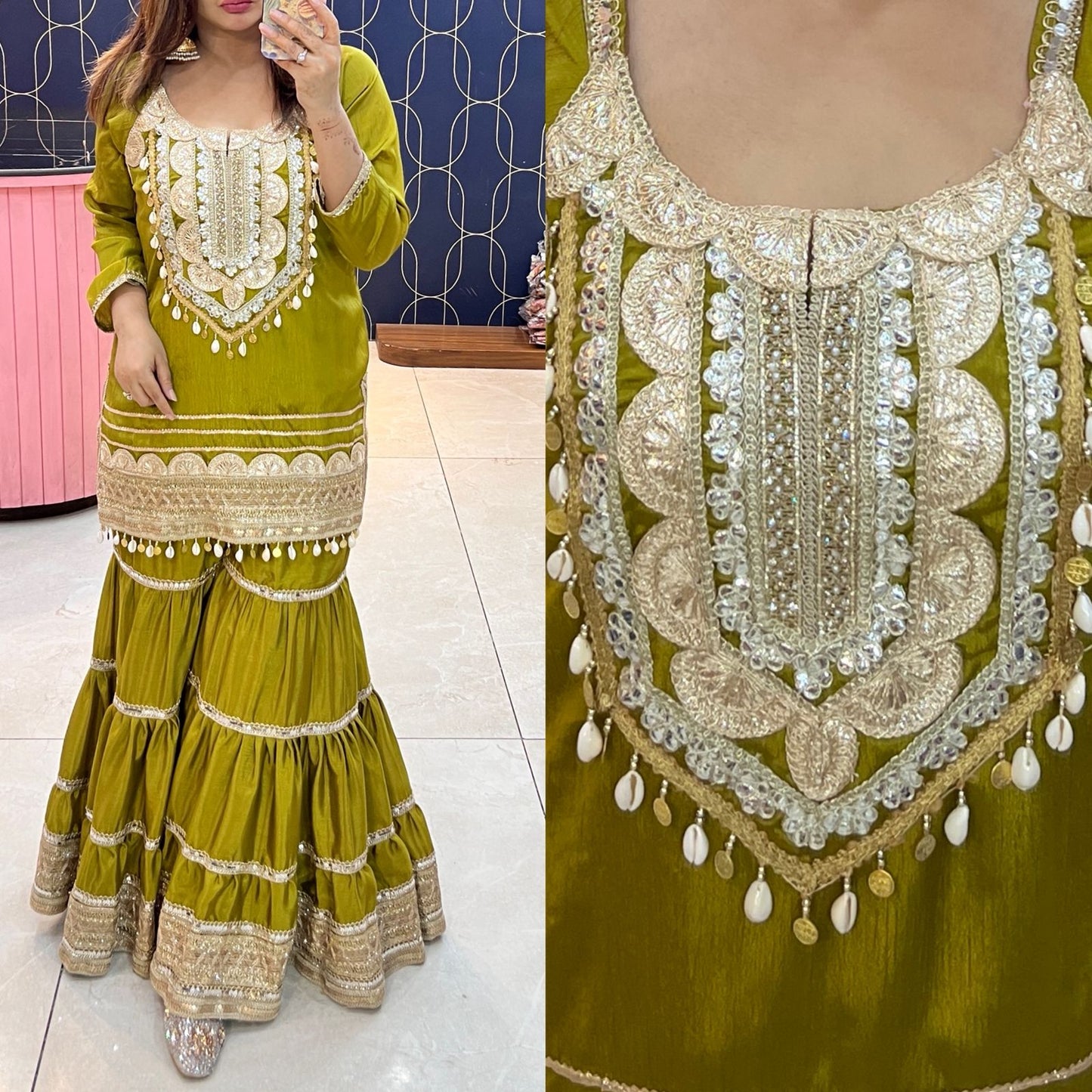 Beautiful chenon sharara set