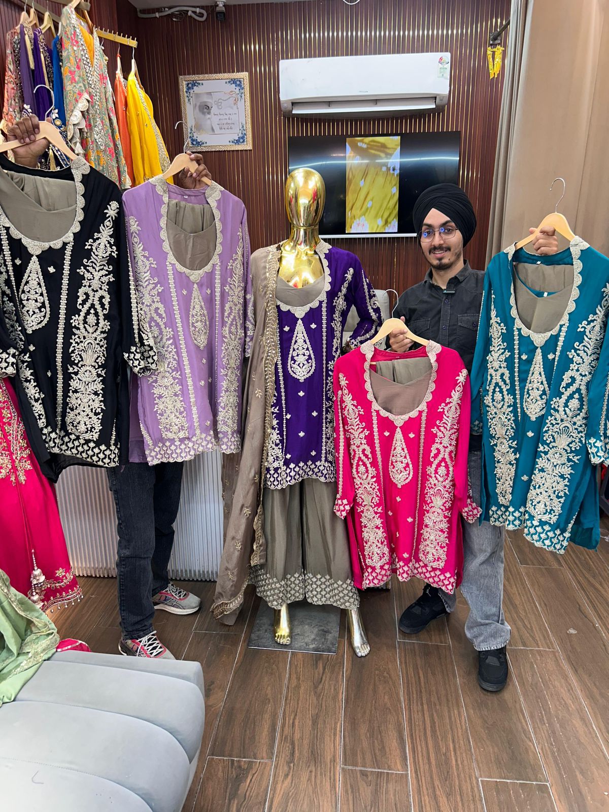 Pure chenon Coord set with bustier and Dupatta