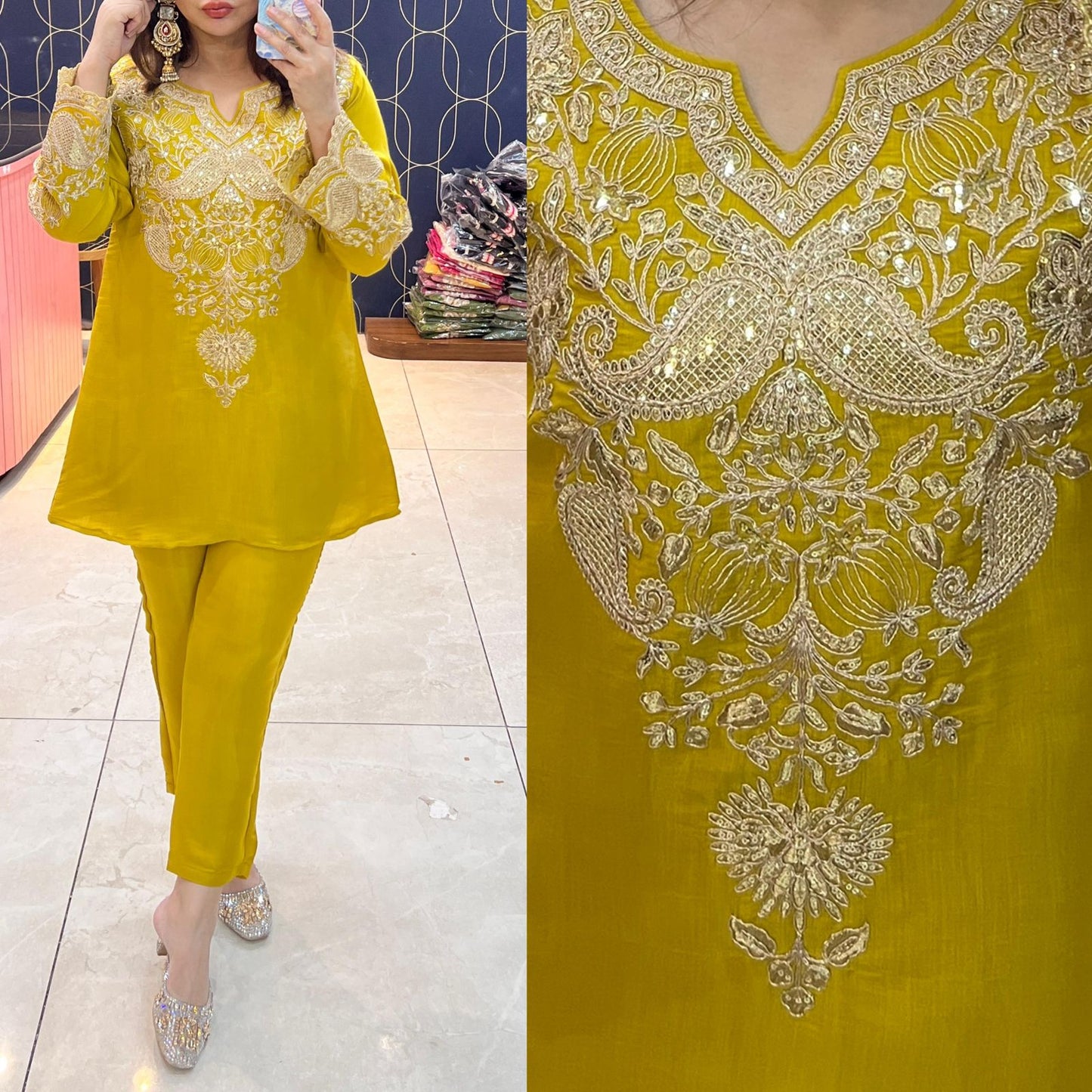 Beautiful coord set highlighted with beautiful embroidery (without dupatta)