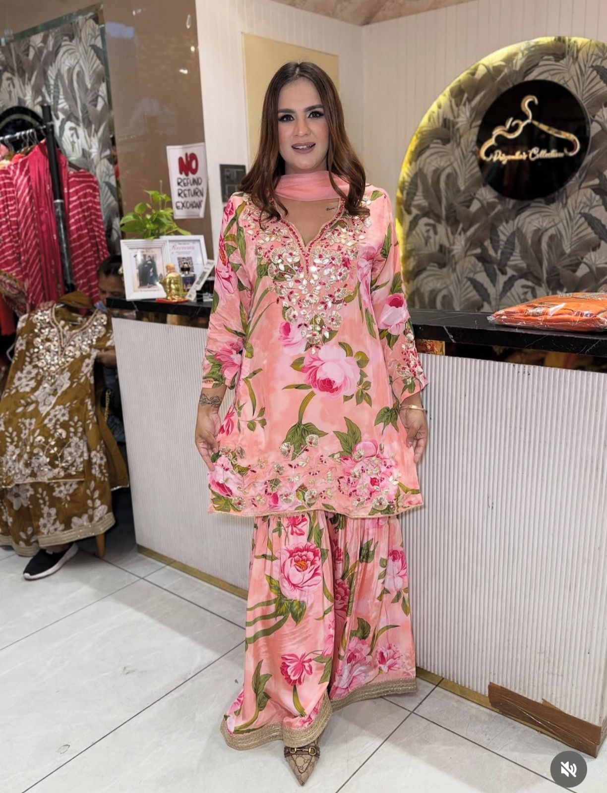 Printed Crepe Sharara suit