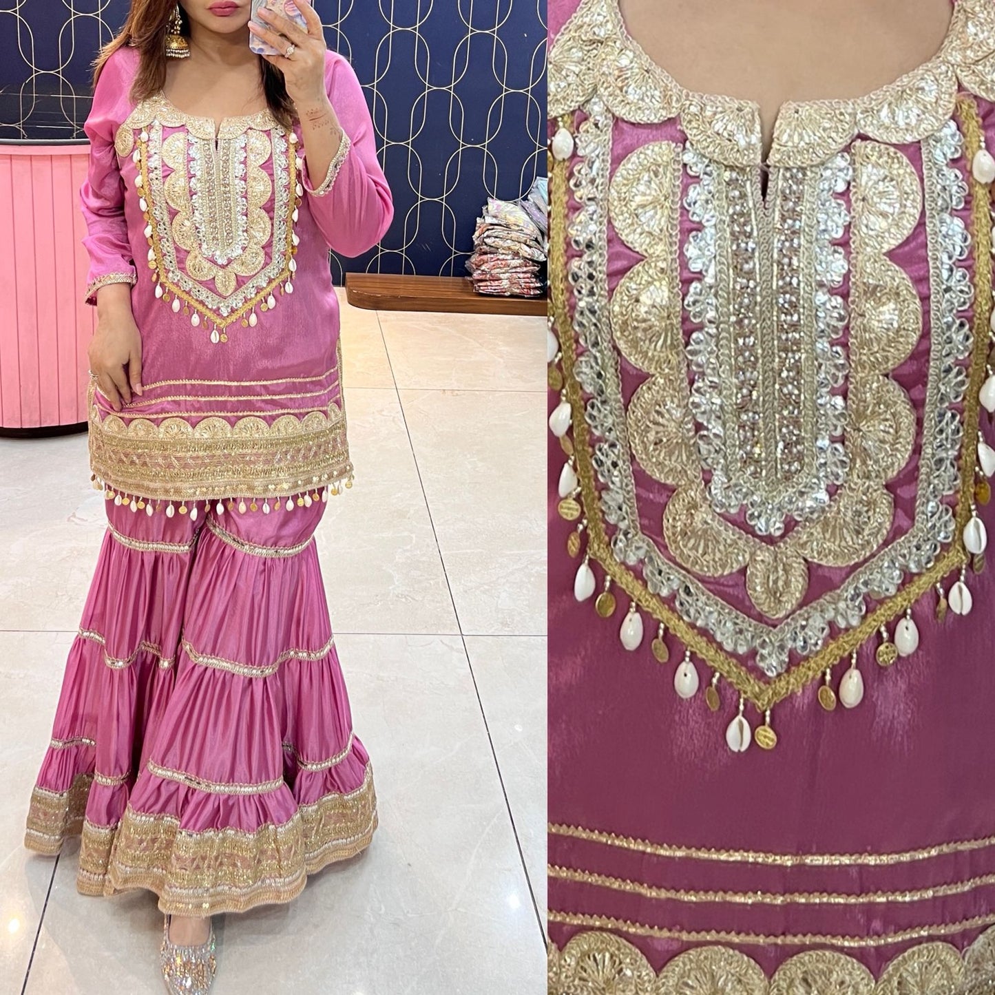 Beautiful chenon sharara set