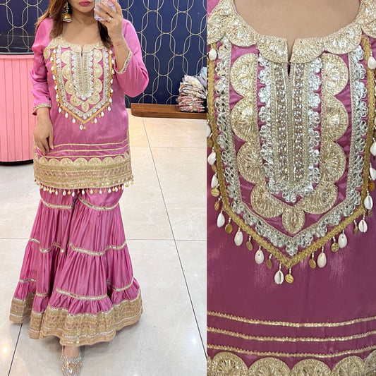 Beautiful chenon sharara set