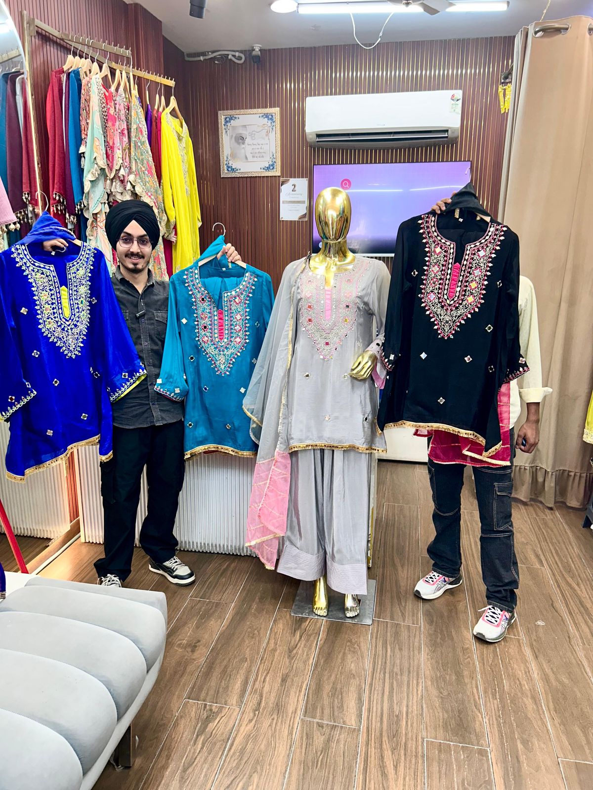 Pure Glass tissue Coord set with Farshi Salwar