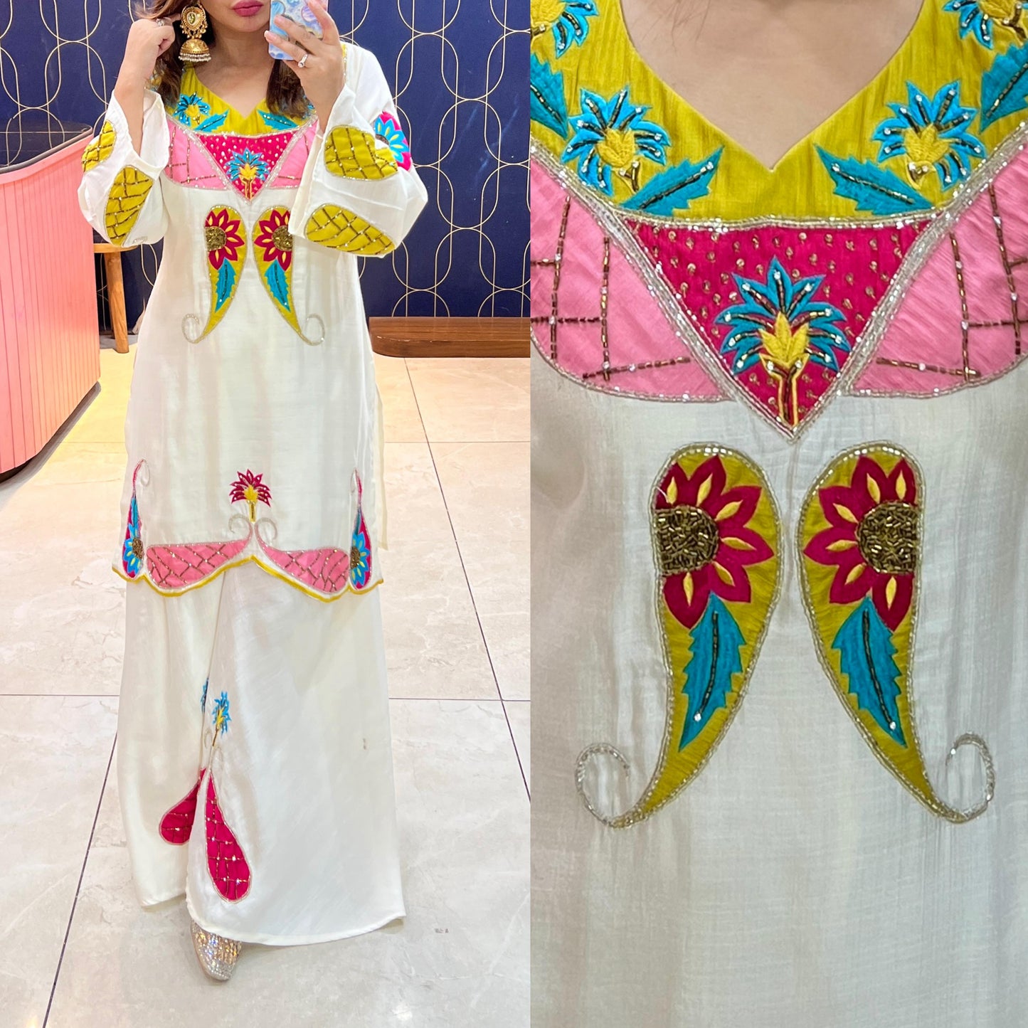 Beautiful sharara Coord Set with Katdana Work