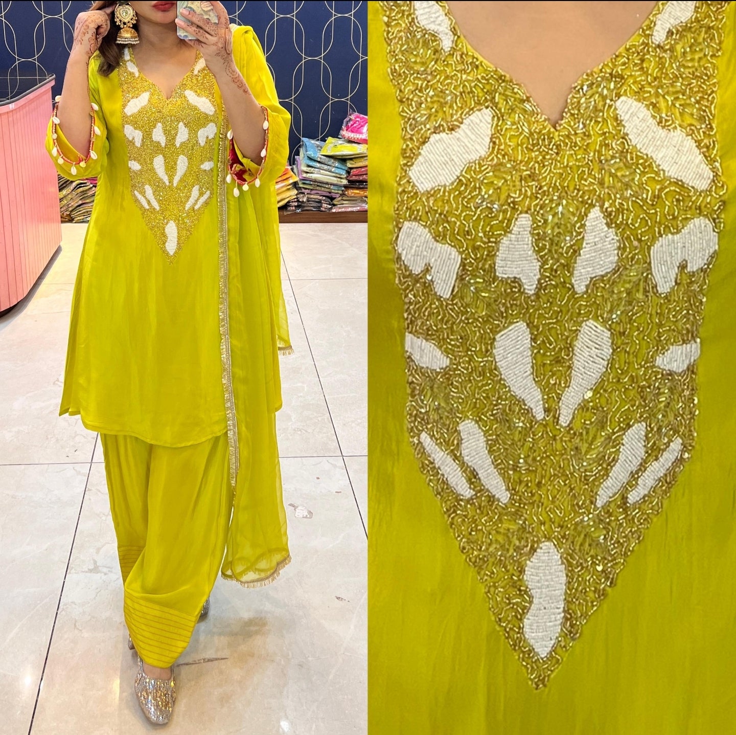 Pure crepe Coord with Farshi Salwar