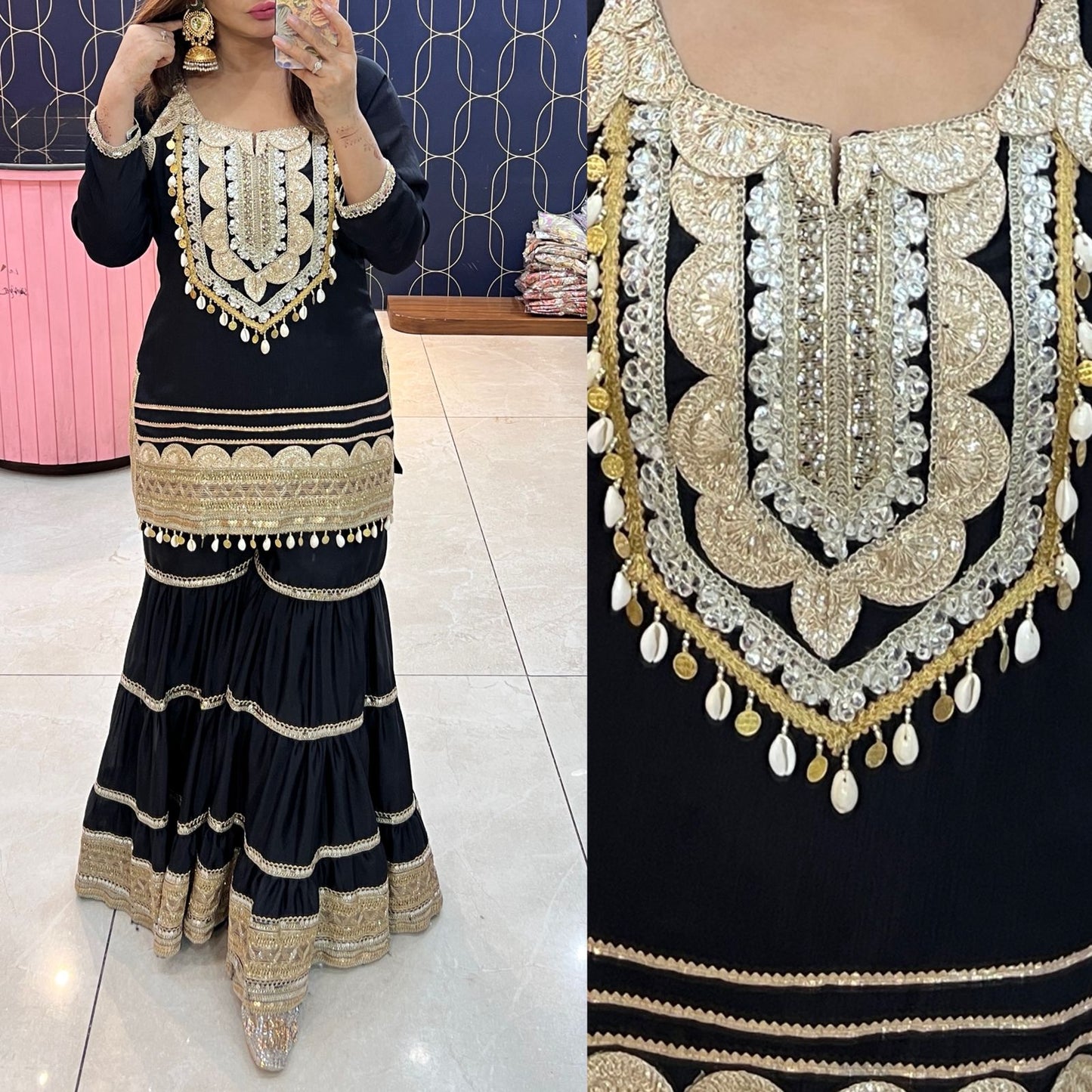 Beautiful chenon sharara set