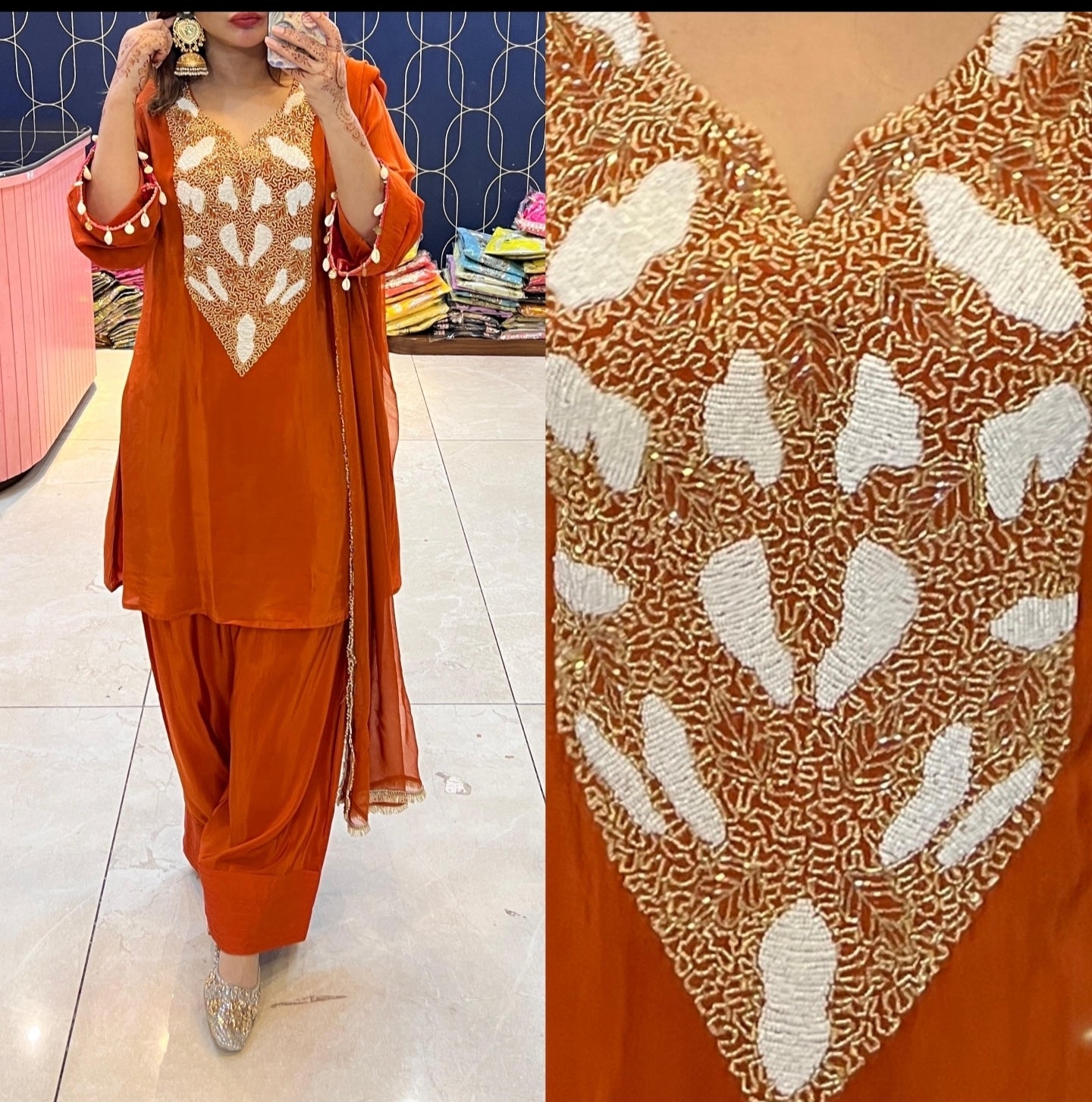 Pure crepe Coord with Farshi Salwar