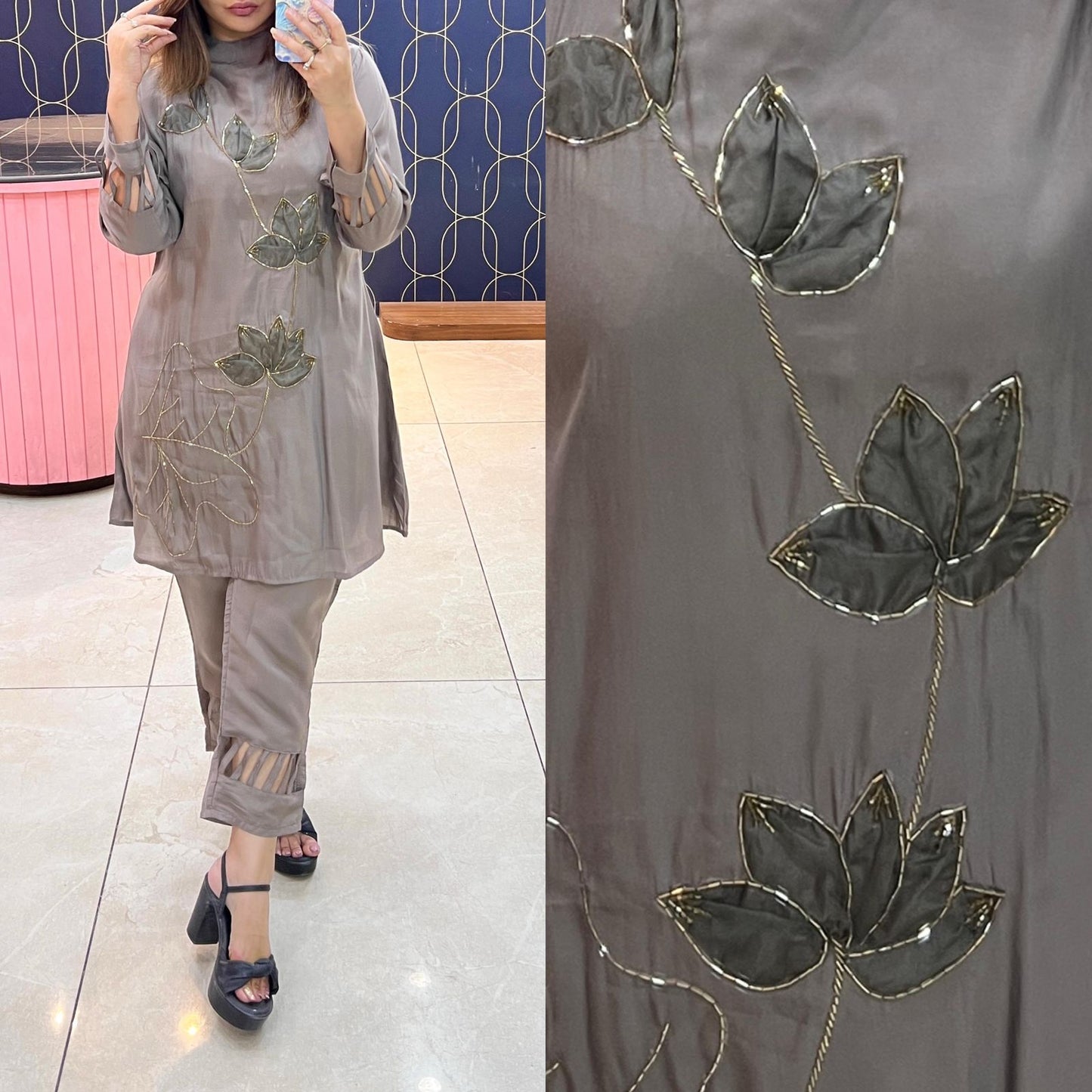 Pure Glaze Cotton fabric  coord set 1398