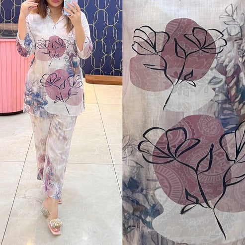 Beautiful cotton flex Cordset with digital print -1399