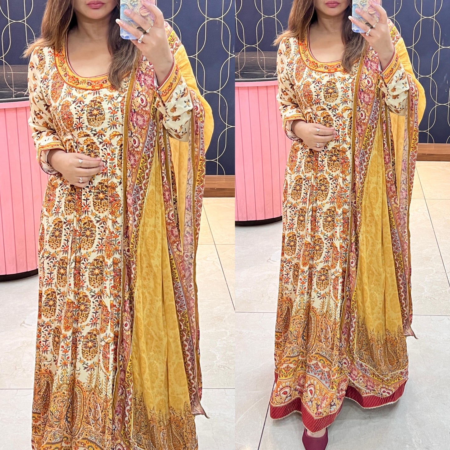 Pure crepe indo western 2 pc