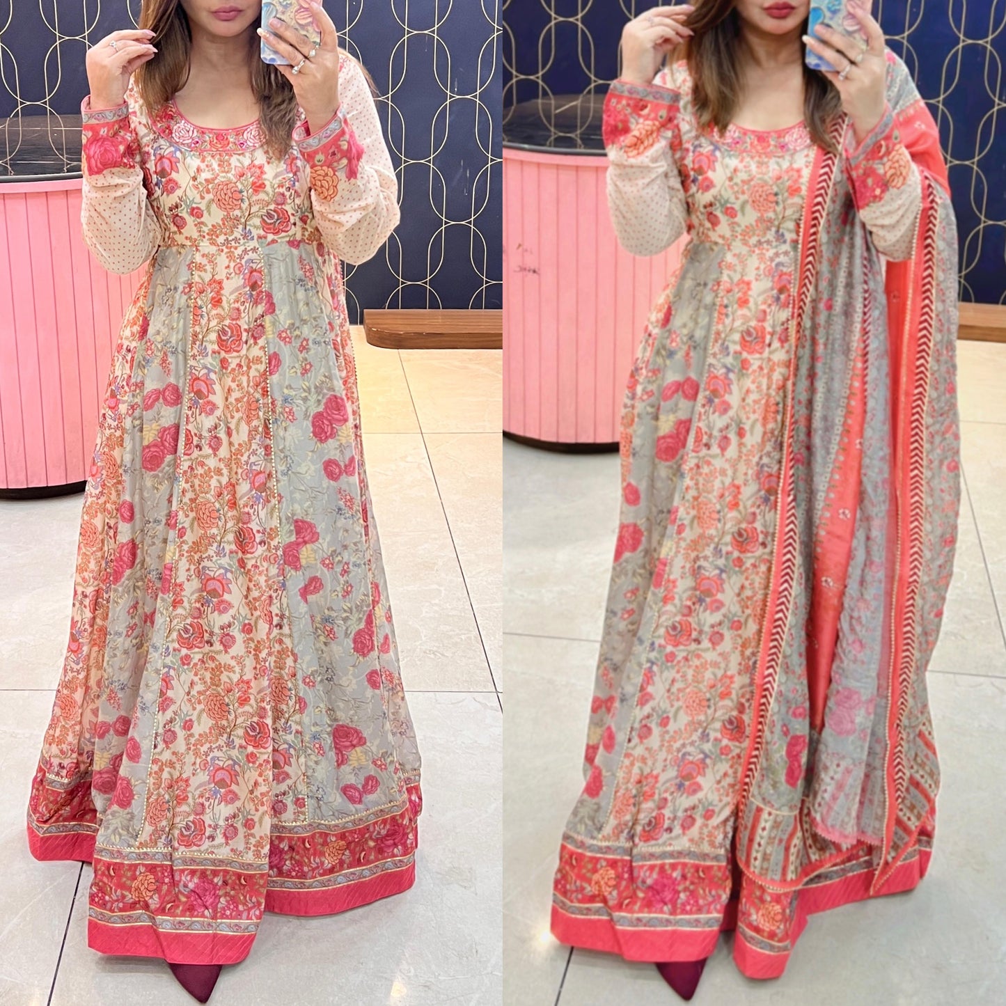 Pure crepe indo western 2 pc