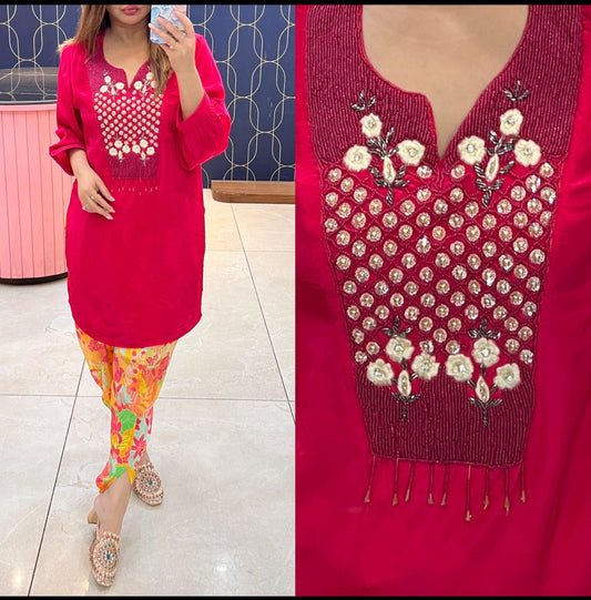 Beautiful Cordset on Pure Viscose Crape Fabric 1274