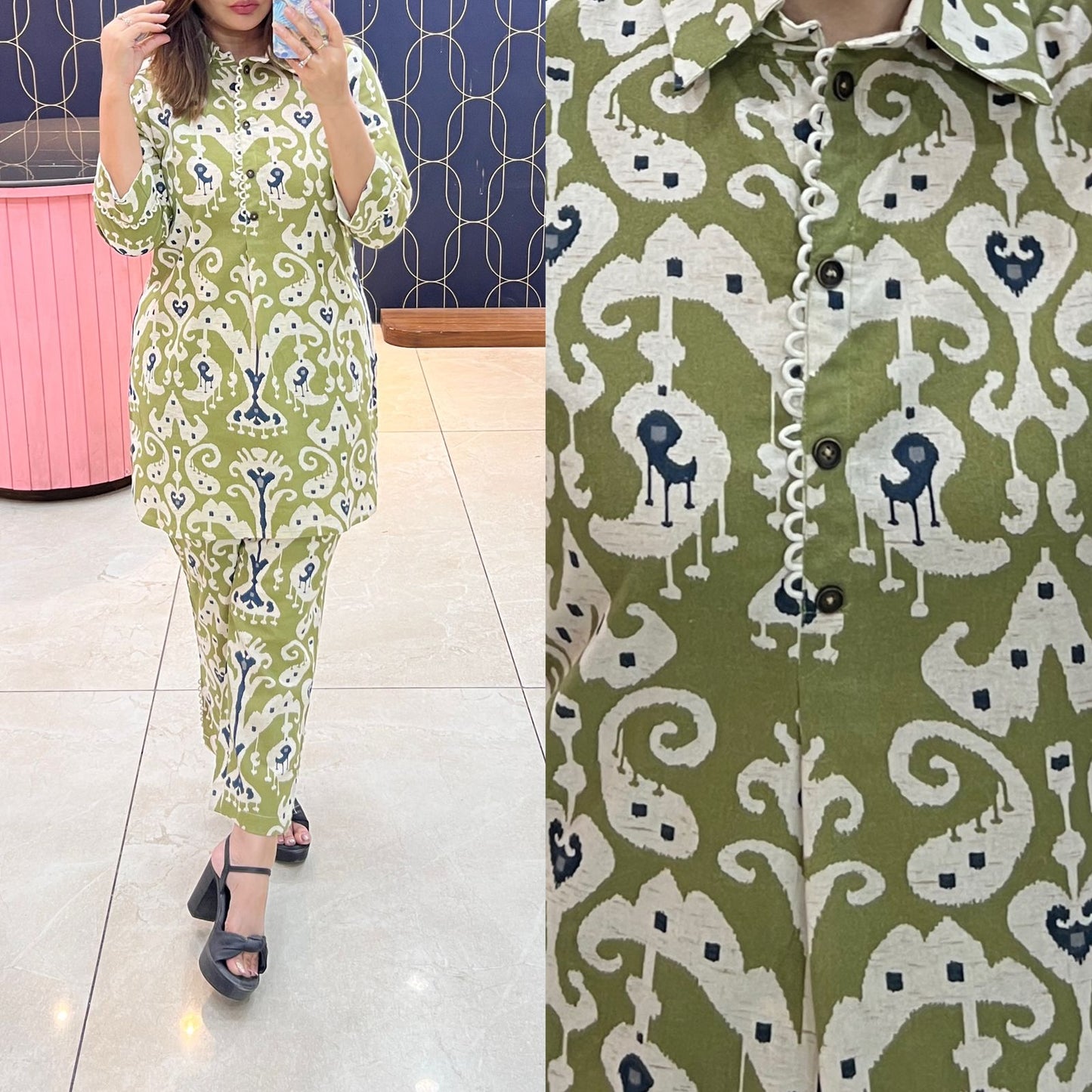 Pure Cotton Ikkat print 1398