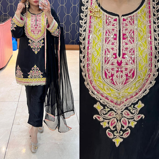 Designer Dupatta Coord with Beautiful embroidery
