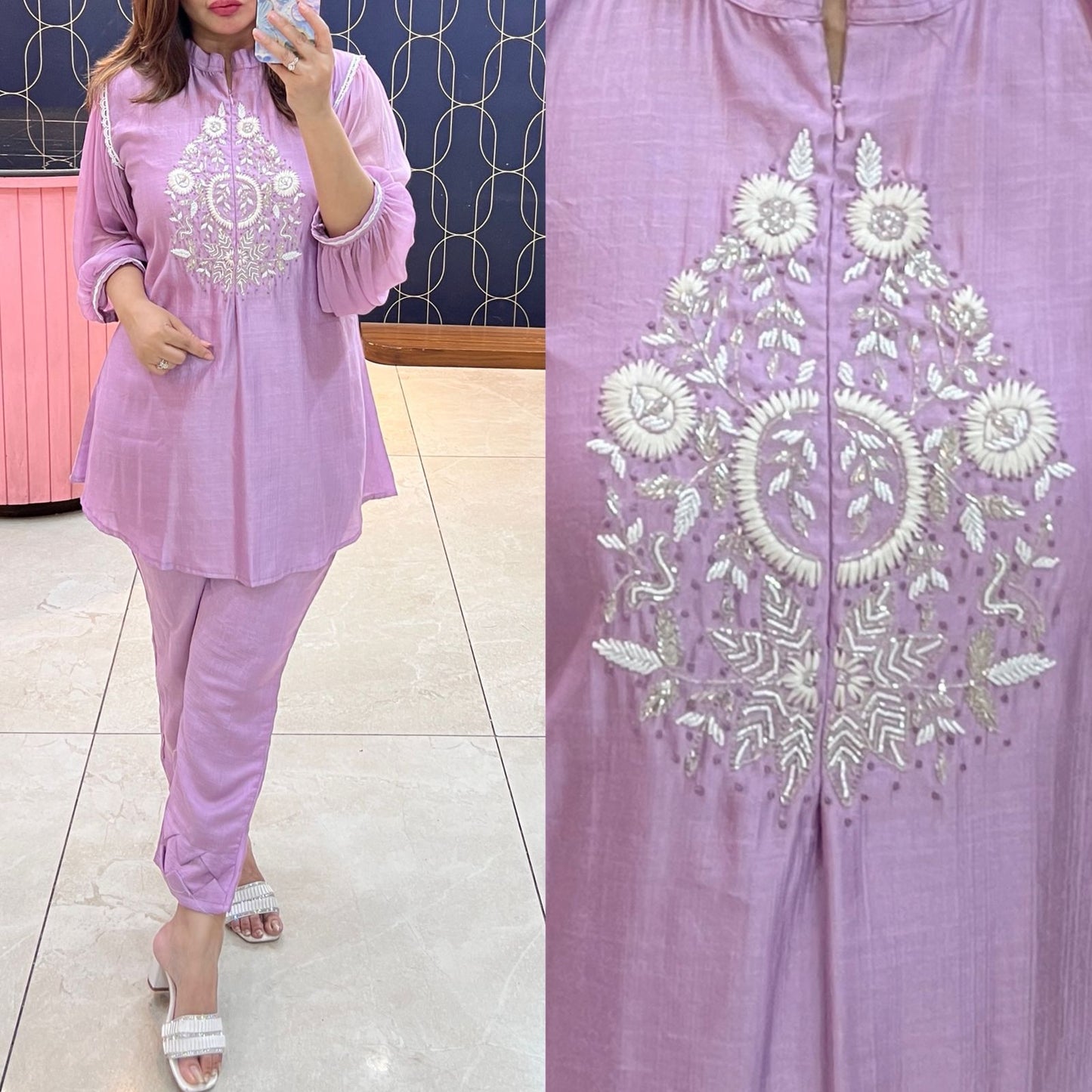 Beautiful coord set with chiffon sleeves