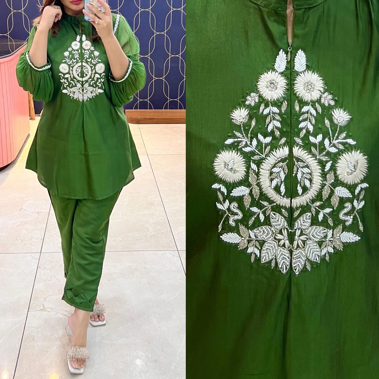 Beautiful coord set with chiffon sleeves