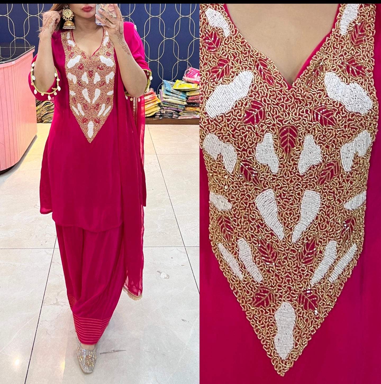 Pure crepe Coord with Farshi Salwar