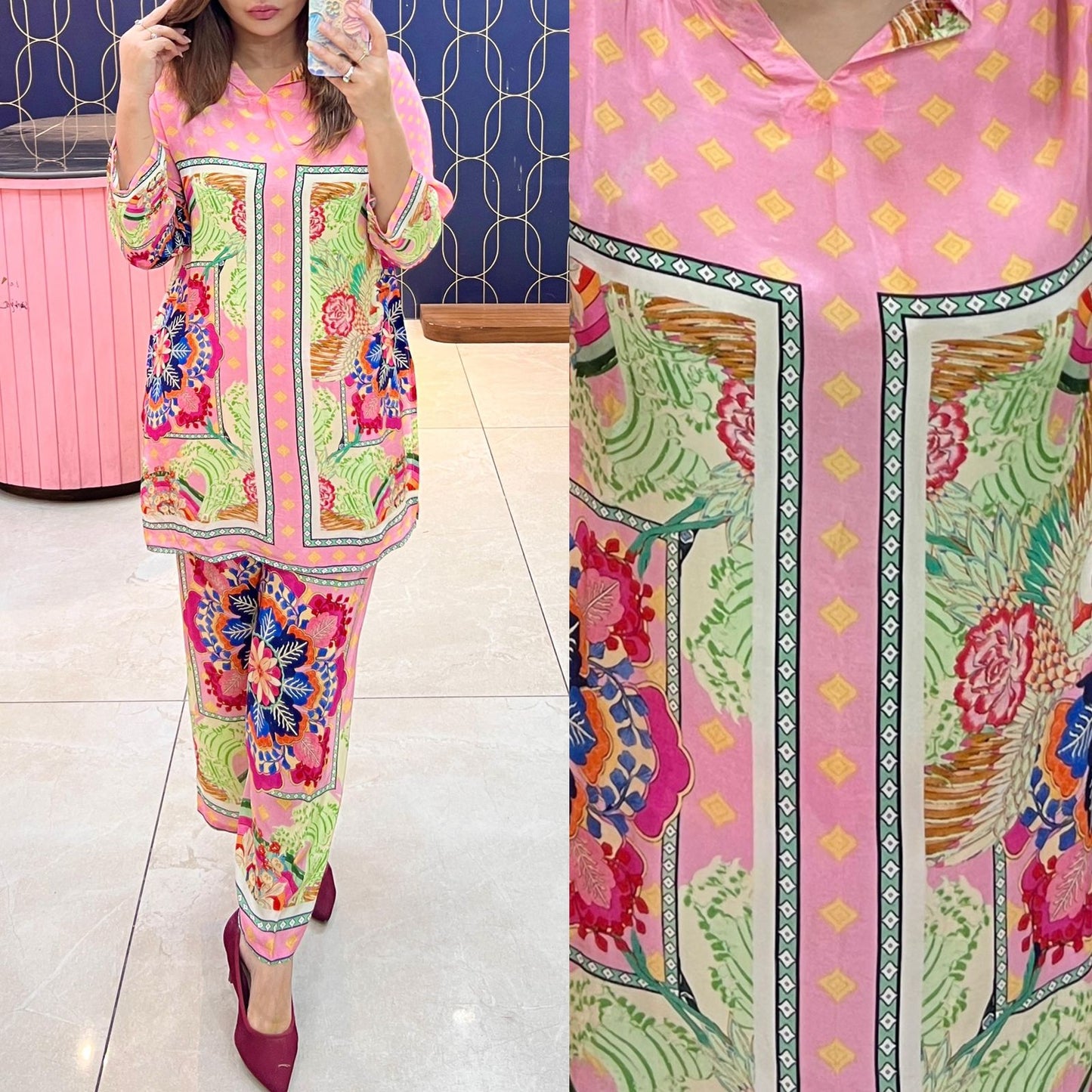 Digital print crepe coord