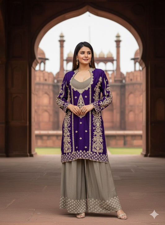 Pure chenon Coord set with bustier and Dupatta