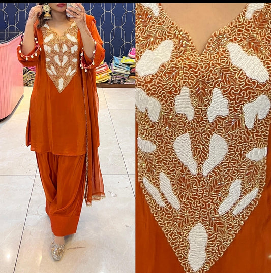 Pure crepe Coord with Farshi Salwar