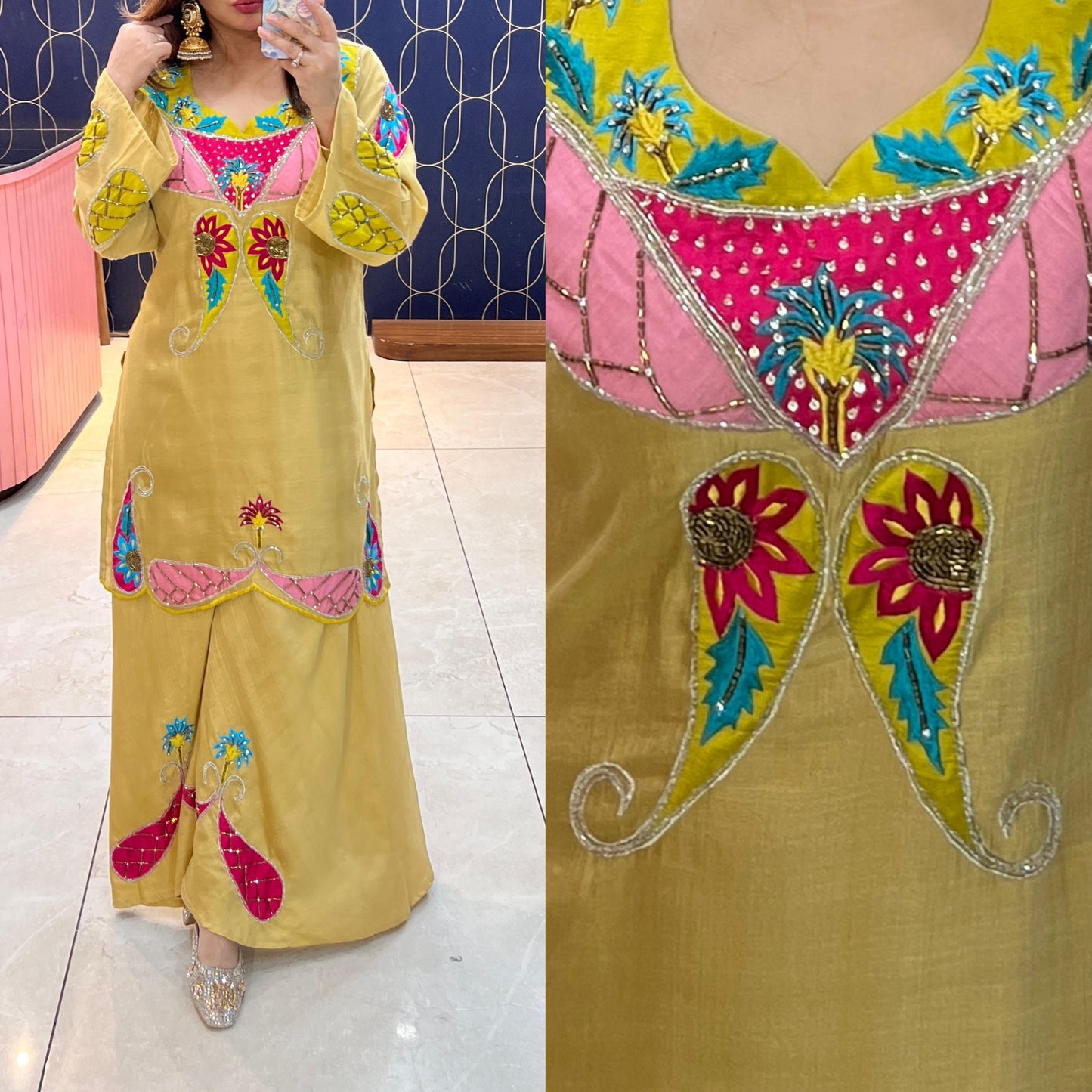 Beautiful sharara Coord Set with Katdana Work