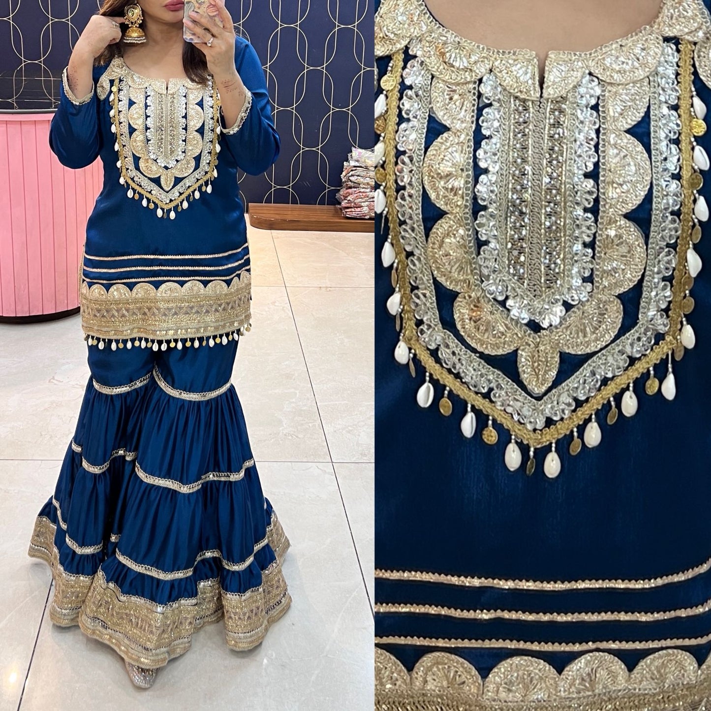 Beautiful chenon sharara set