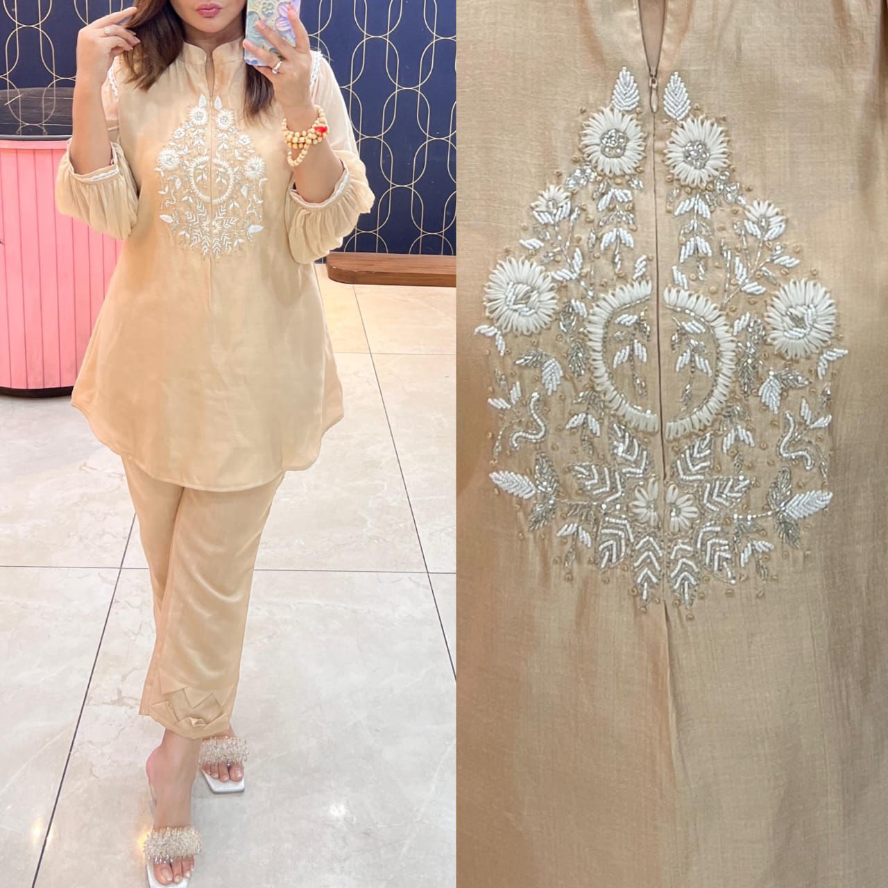 Beautiful coord set with chiffon sleeves